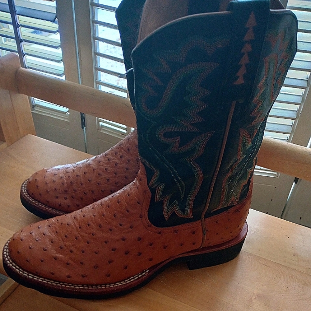 NEW WITH TAGS Ariat Gallup Tan Quill Ostrich Boot!